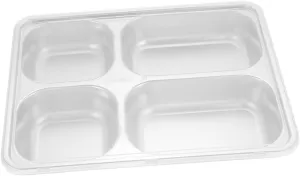 Unomor Stainless Steel Divided Food Plate Cover Food Compartment Tray for Boys and Girls Practical Snack Holder for Camping Picnic School Lunch Easy to Clean Design