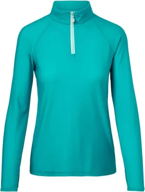 UV SKINZ UPF 50  Womens Long Sleeve Quarter Zip Sun & Swim Shirt