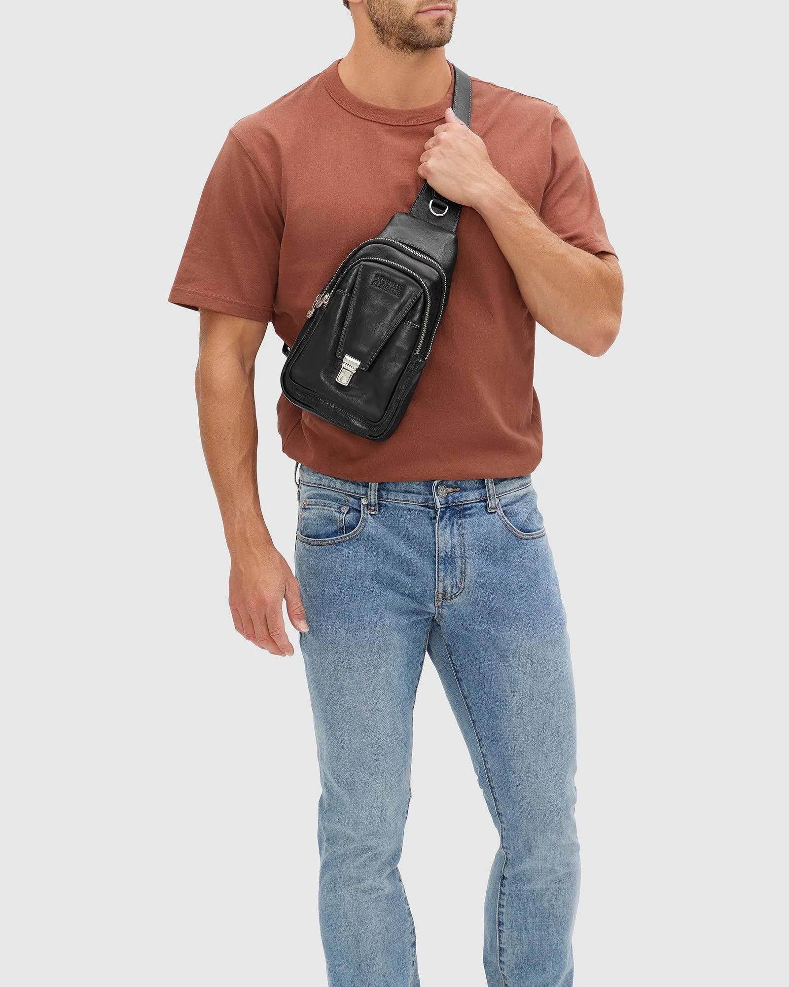 Valerio Black - Leather Sling Bag