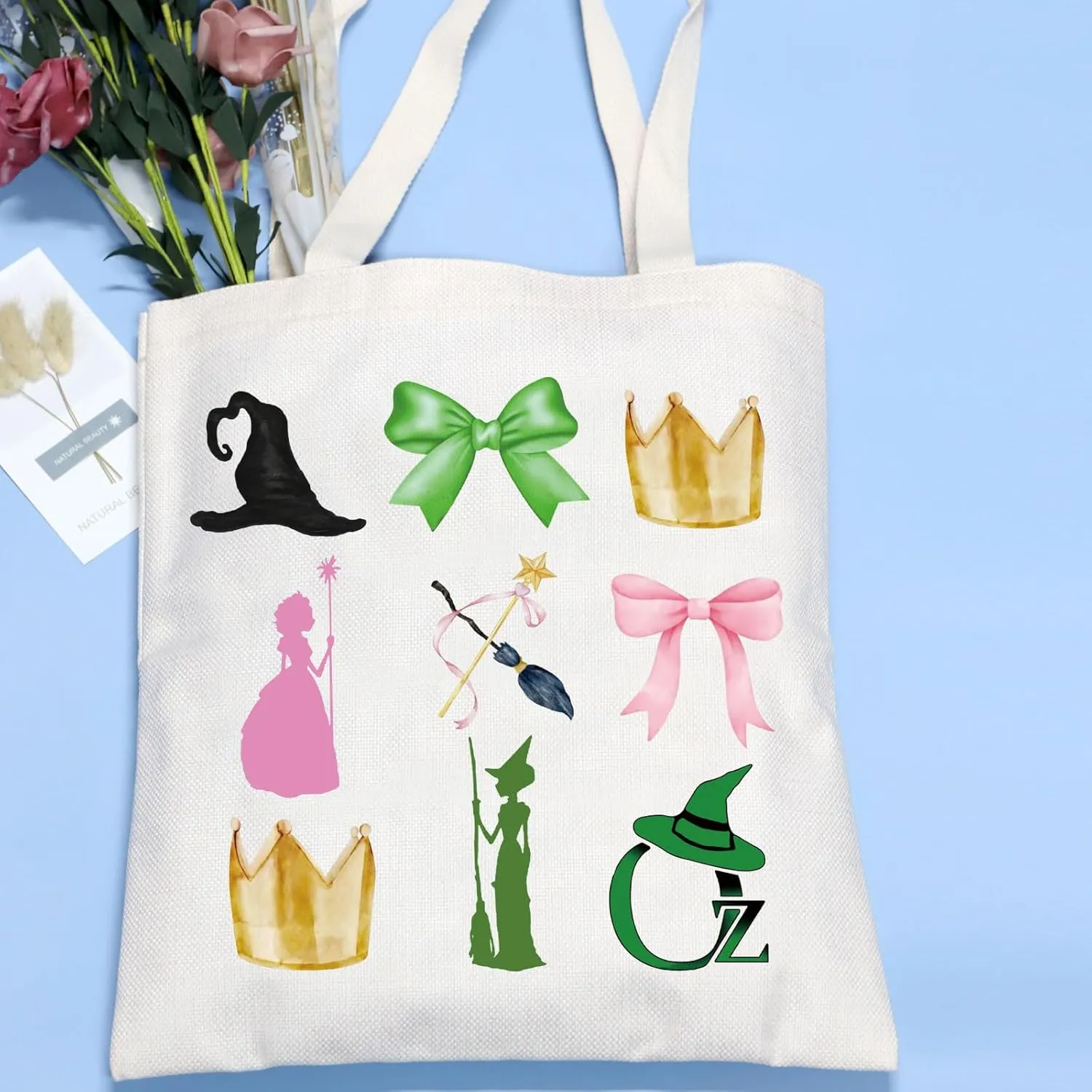 VAMSII Musical Theatre Lover Musical Merchandise Good and Bad Witch Fans Tote Bag Lover Gift Musical Gift (USWickedTote)