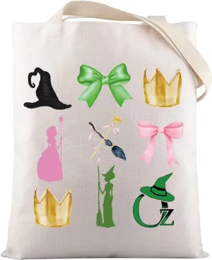 VAMSII Musical Theatre Lover Musical Merchandise Good and Bad Witch Fans Tote Bag Lover Gift Musical Gift (USWickedTote)
