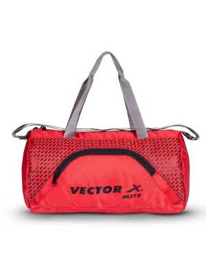 VECTOR X Polyester Blitz Gym Bag II Shoulder bag II Luggage Bag II Sports Bag (Red-Black) 13.5 L