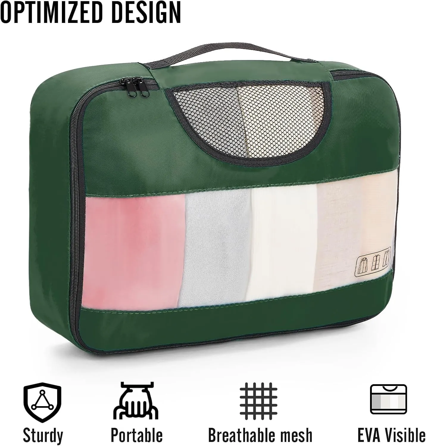 Veken 8 Set Packing Cubes for Travel Essentials, Suitcase Organizer Bags Set for Luggage, Road Trip Travel Accessories in 4 Sizes (Extra Large, Large, Medium, Small)