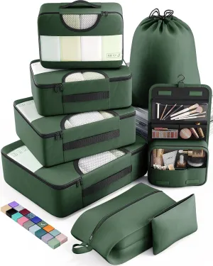 Veken 8 Set Packing Cubes for Travel Essentials, Suitcase Organizer Bags Set for Luggage, Road Trip Travel Accessories in 4 Sizes (Extra Large, Large, Medium, Small)