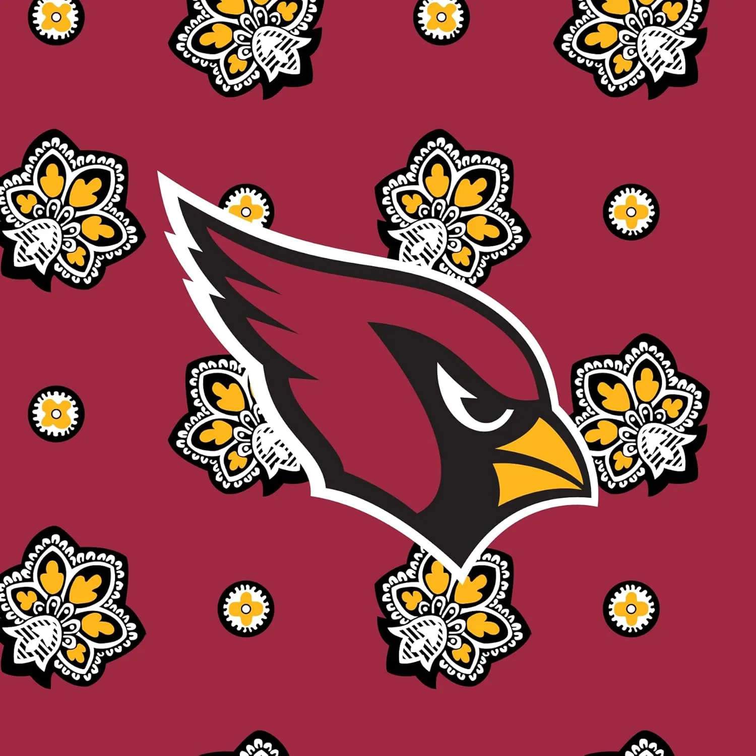 Vera Bradley Women's Cotton NFL Small Backpack (Multiple Teams Available), Arizonacardinalsonmaroonred/Yellowbandana, One Size