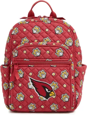 Vera Bradley Women's Cotton NFL Small Backpack (Multiple Teams Available), Arizonacardinalsonmaroonred/Yellowbandana, One Size