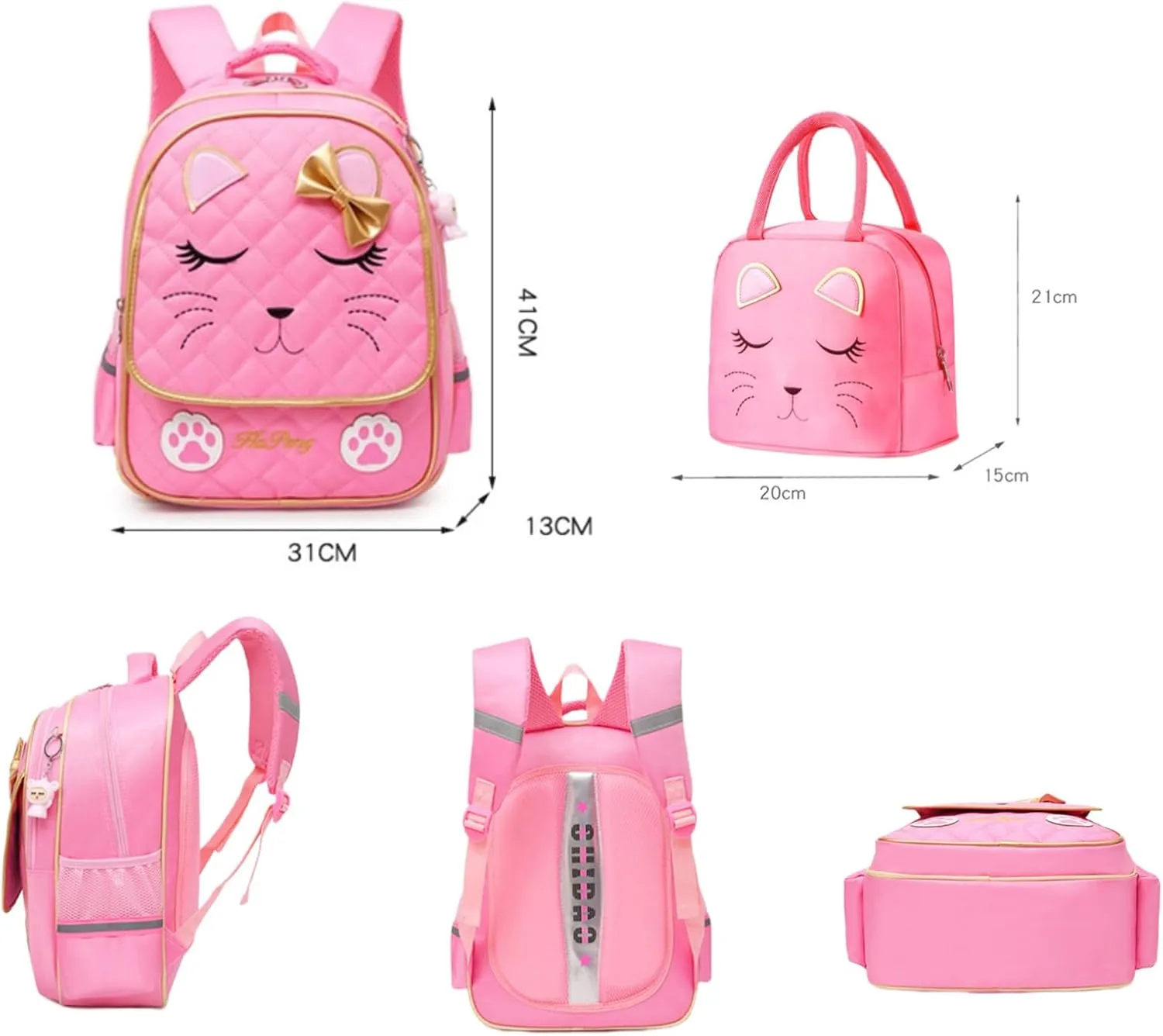 VIDOSCLA Kawaii Cat School Bag for Girls Kids Elementary Backpack Students Book Bag Primary School Bag for Teens
