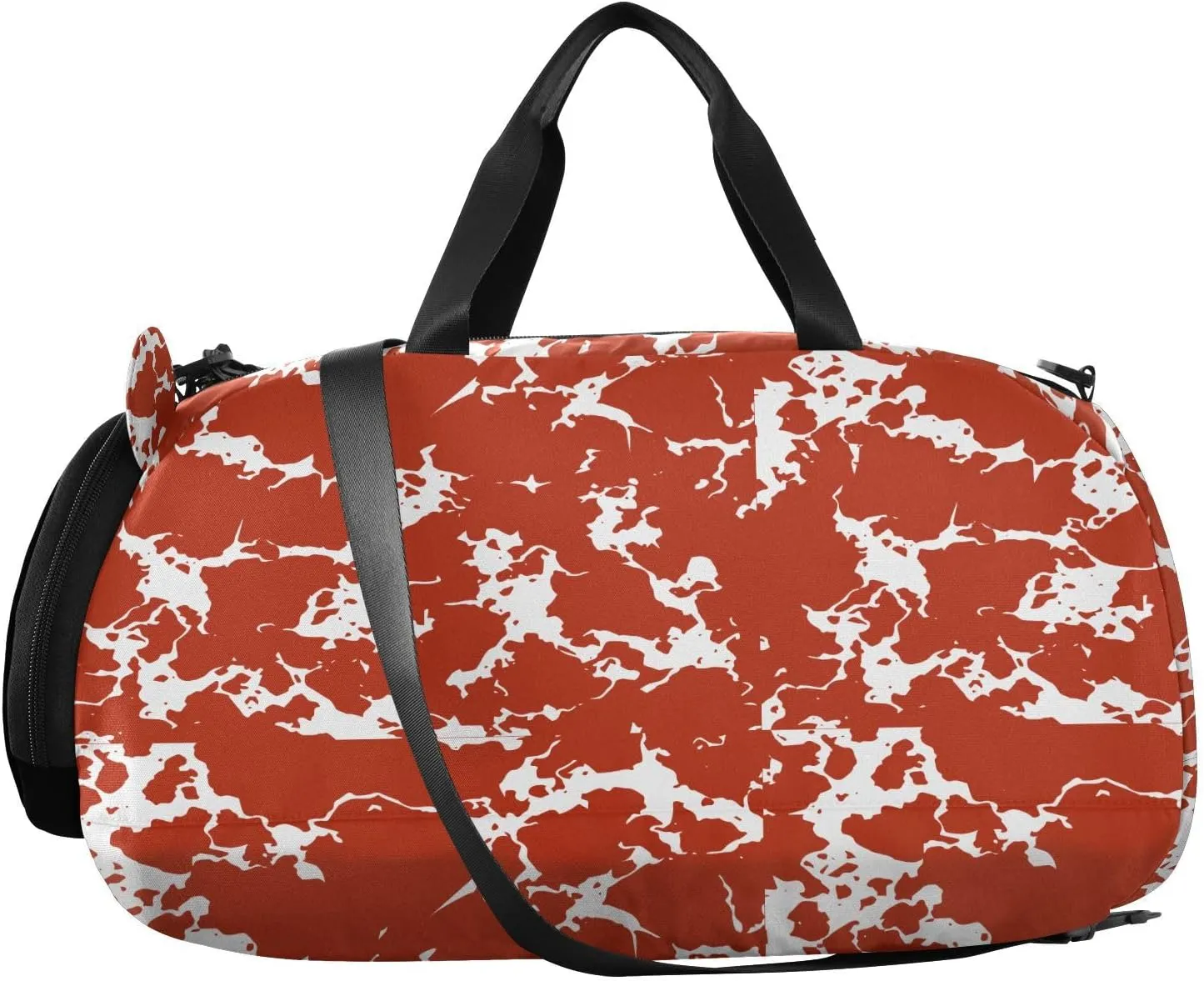 VIGTRO Abstract Meat Boys Girls Sports Travel Duffel Bags with Shoes Compartment, Marble Texture Weekender Overnight Gym Bag for Swimming, Dancing, Outing