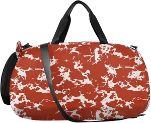 VIGTRO Abstract Meat Boys Girls Sports Travel Duffel Bags with Shoes Compartment, Marble Texture Weekender Overnight Gym Bag for Swimming, Dancing, Outing