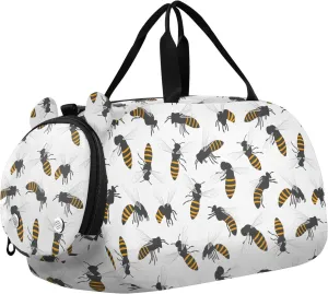 VIGTRO Bee Cartoon White Background Kids Overnight Travel Duffel Bag Sport Gym Bag for Boys Girls with Shoe Compartment, Carry On Weekender Luggage Bag for Dance Swim Yoga
