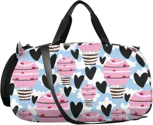 VIGTRO Cartoon Balloons Sweet Candy Kids Overnight Travel Duffel Bag Sport Gym Bag for Boys Girls with Shoe Compartment, Carry On Weekender Luggage Bag for Dance Swim Yoga