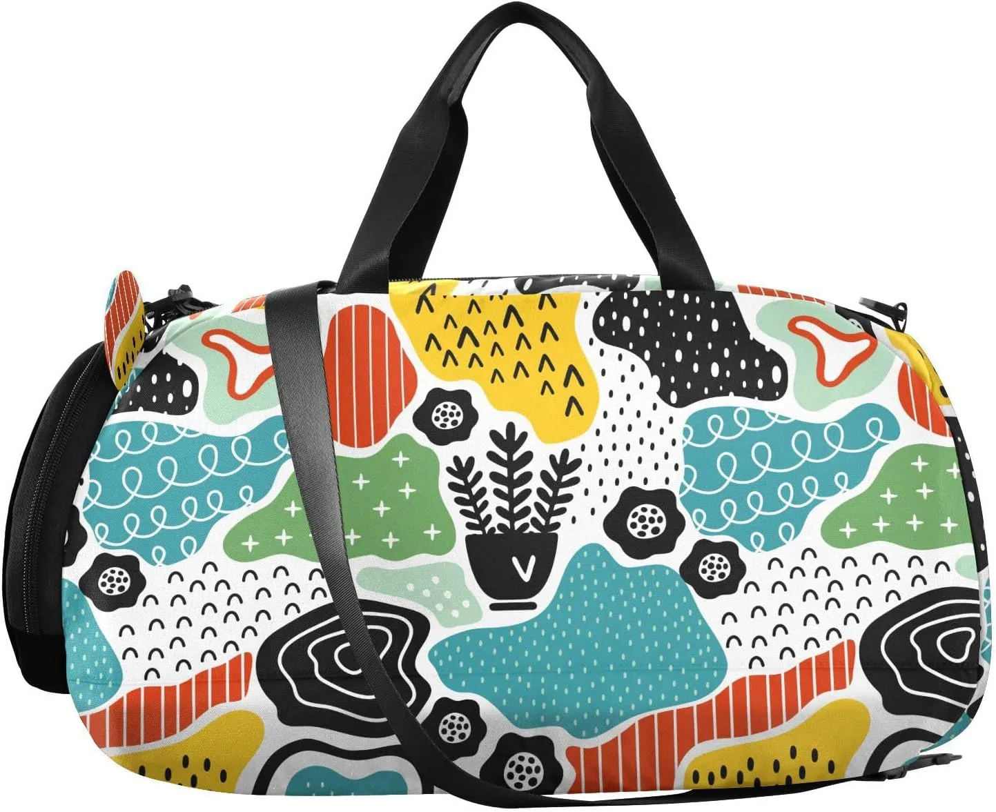 VIGTRO Creative Pattern Textures Kids Overnight Travel Duffel Bag Sport Gym Bag for Boys Girls with Shoe Compartment, Carry On Weekender Luggage Bag for Dance Swim Yoga