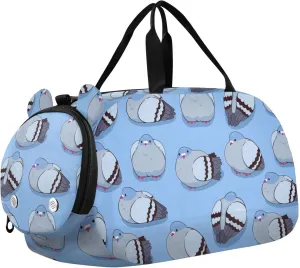 VIGTRO Cute Fat Pigeons Cartoon Kids Overnight Travel Duffel Bag Sport Gym Bag for Boys Girls with Shoe Compartment, Carry On Weekender Luggage Bag for Dance Swim Yoga