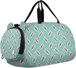 VIGTRO Cute Little Crayfish Pattern Kids Overnight Travel Duffel Bag Sport Gym Bag for Boys Girls with Shoe Compartment, Carry On Weekender Luggage Bag for Dance Swim Yoga
