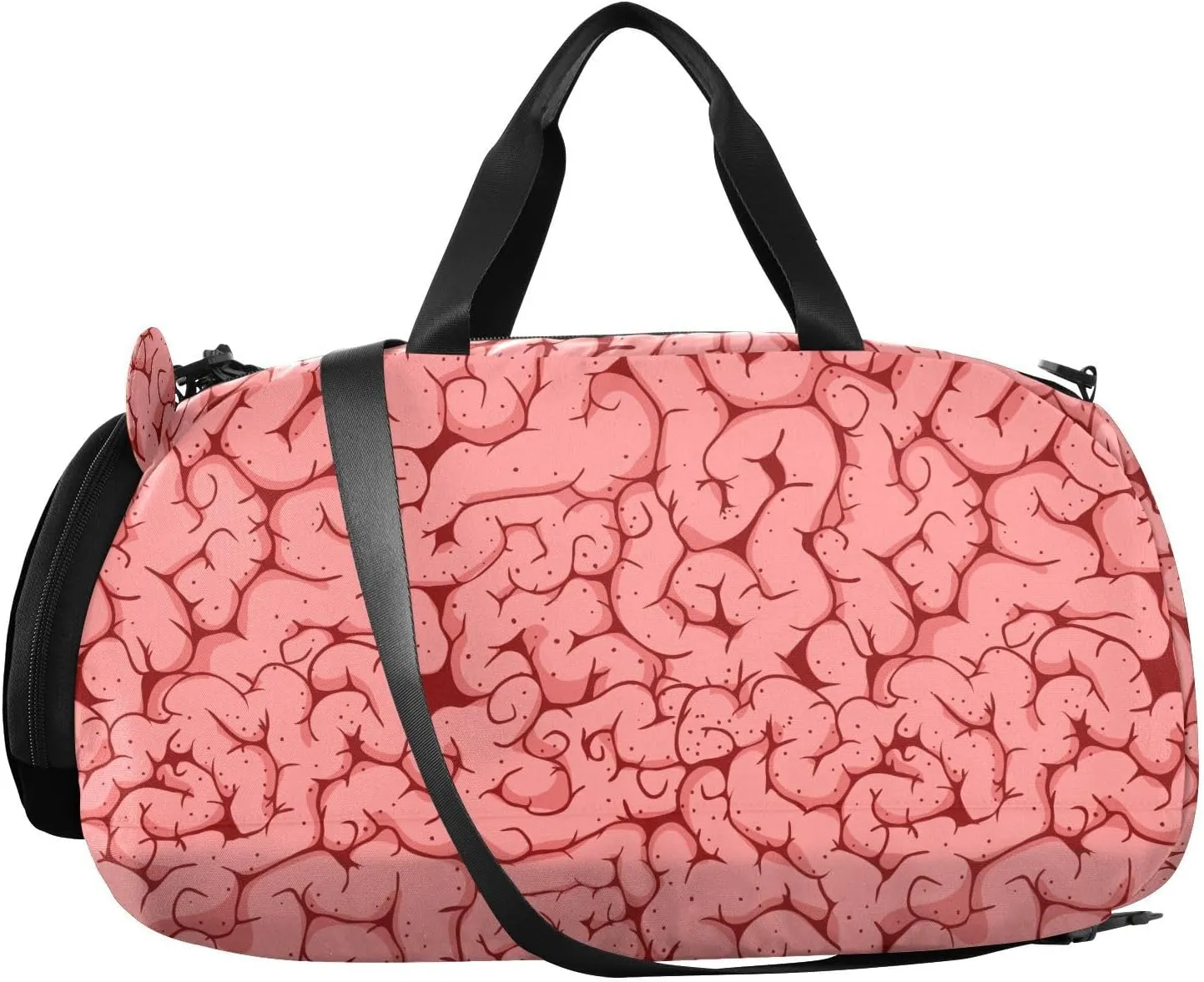 VIGTRO Seamless Pattern Brain Kids Overnight Travel Duffel Bag Sport Gym Bag for Boys Girls with Shoe Compartment, Carry On Weekender Luggage Bag for Dance Swim Yoga