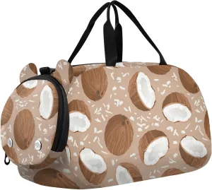 VIGTRO Sweet Coconut Fruits Kids Overnight Travel Duffel Bag Sport Gym Bag for Boys Girls with Shoe Compartment, Carry On Weekender Luggage Bag for Dance Swim Yoga