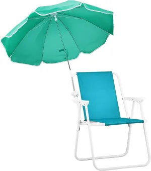 VINGLI Beach Chair with Umbrella, Beach Chair with 360°Canopy Shadefor Adults，Camping Chairs for Camping, Pool, Fishing- Teal