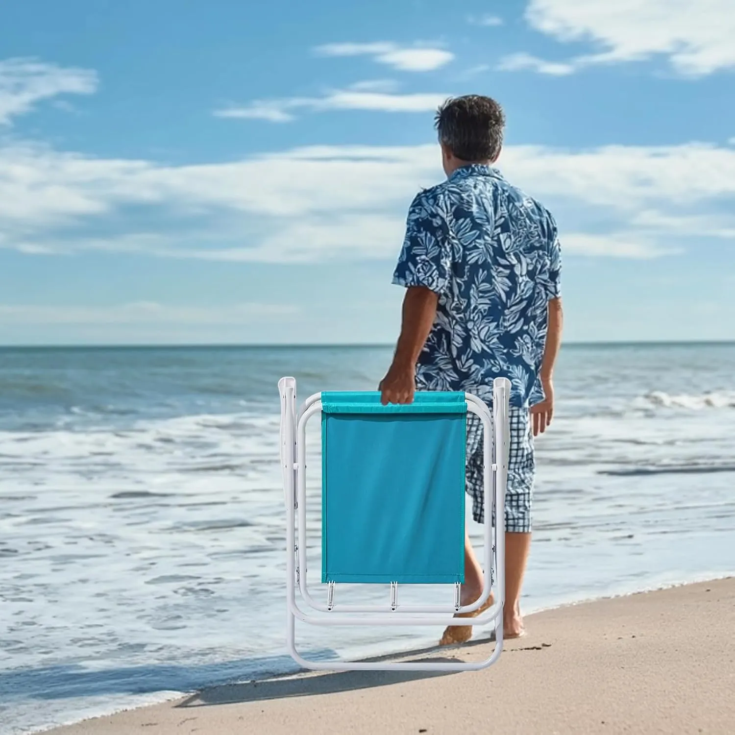 VINGLI Beach Chair with Umbrella, Beach Chair with 360°Canopy Shadefor Adults，Camping Chairs for Camping, Pool, Fishing- Teal