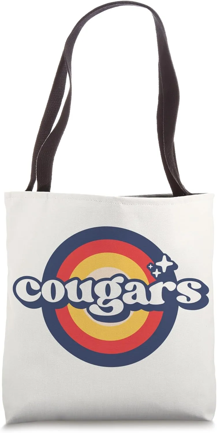 Vintage Cougars High School Spirit Go Cougars Pride Tote Bag