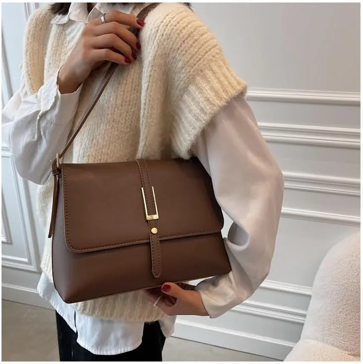 Vintage-Inspired Women's Fashion Large Shoulder Bag with Sleek Design, Ample Storage, Comfortable Adjustable Strap,