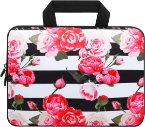 Violet Mist 11 11.6 12 Inch Laptop Carrying Bag Laptop Sleeve Case Pouch Neoprene Computer Sleeve Notebook Briefcase Bag with Handle Waterproof Protective Handbag Tablet Travel Cover Flower