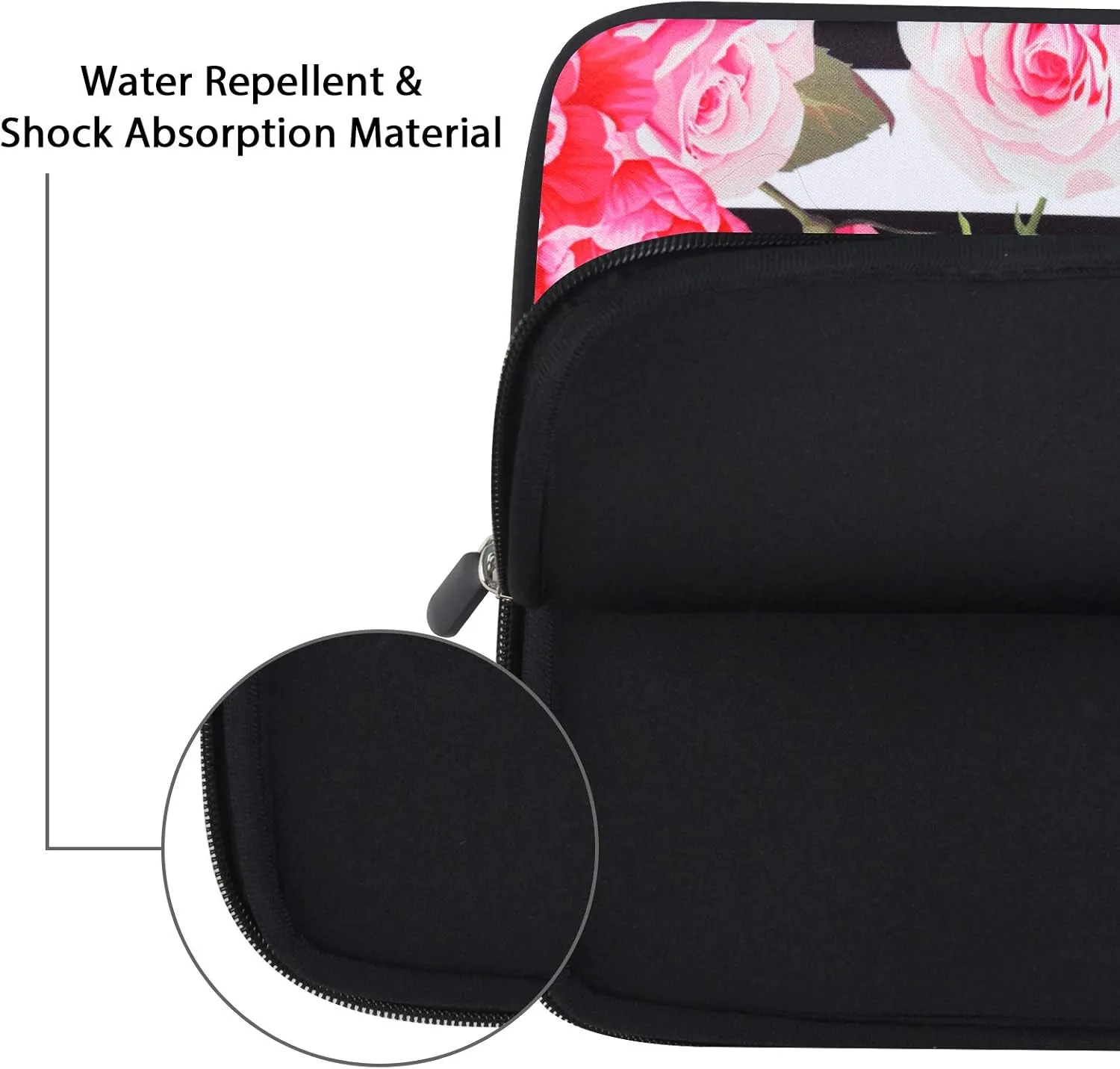 Violet Mist 11 11.6 12 Inch Laptop Carrying Bag Laptop Sleeve Case Pouch Neoprene Computer Sleeve Notebook Briefcase Bag with Handle Waterproof Protective Handbag Tablet Travel Cover Flower
