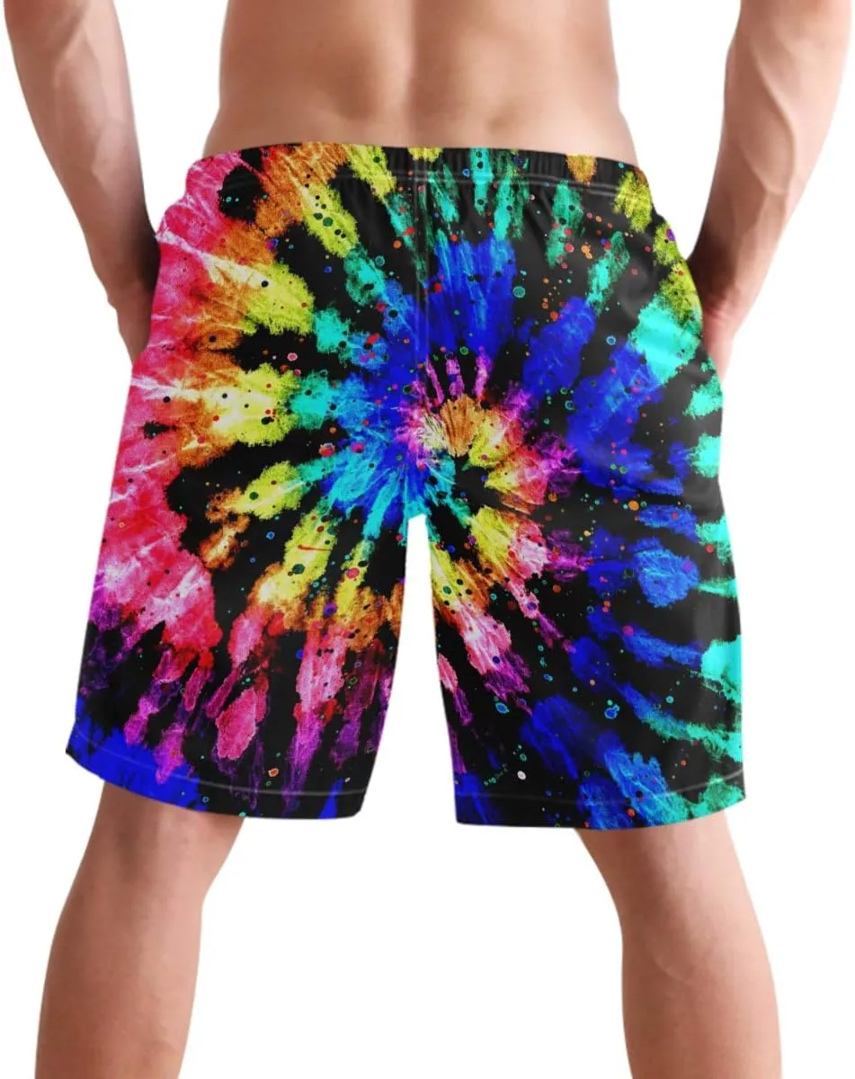 visesunny Hawaiian Men's Summer Beach Shorts Swim Trunks Sports Running Bathing Suits with Mesh Lining