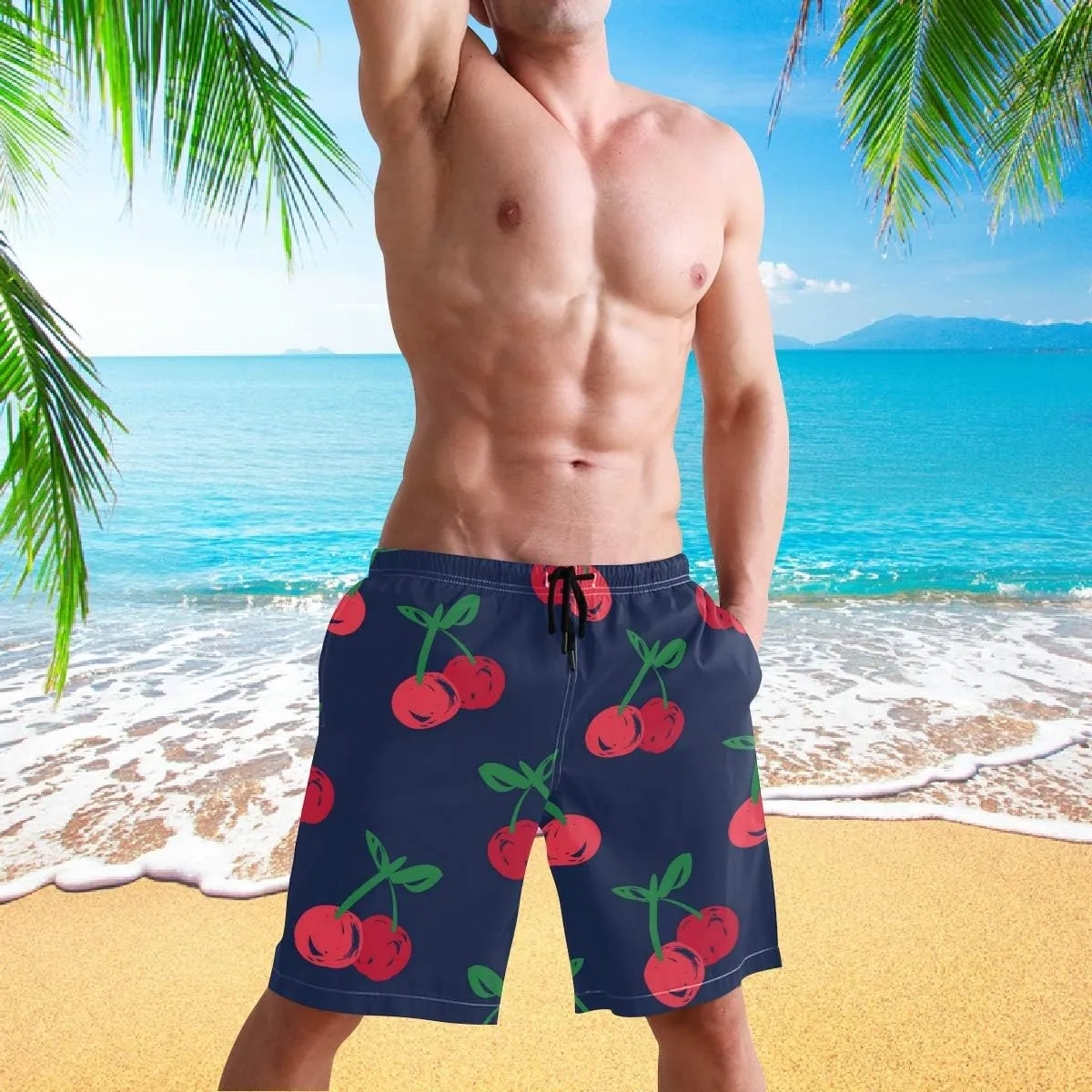 visesunny Men's Colorful Flower Print Beach Shorts Hot Summer Swim Trunks Sports Running Bathing Suits with Mesh Lining