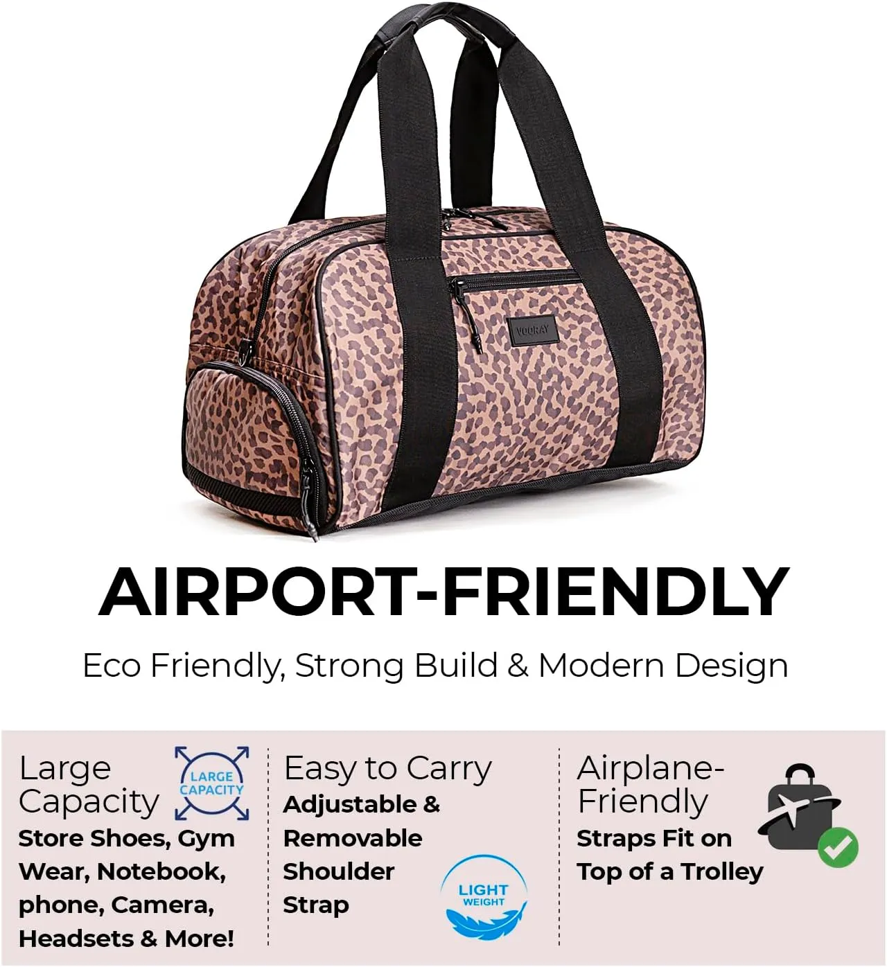 Vooray Burner Gym Duffel Bag, Gym Bag for Women and Men with Shoe Compartment, Weekender, Overnight & Travel Duffel for Sports and Workout