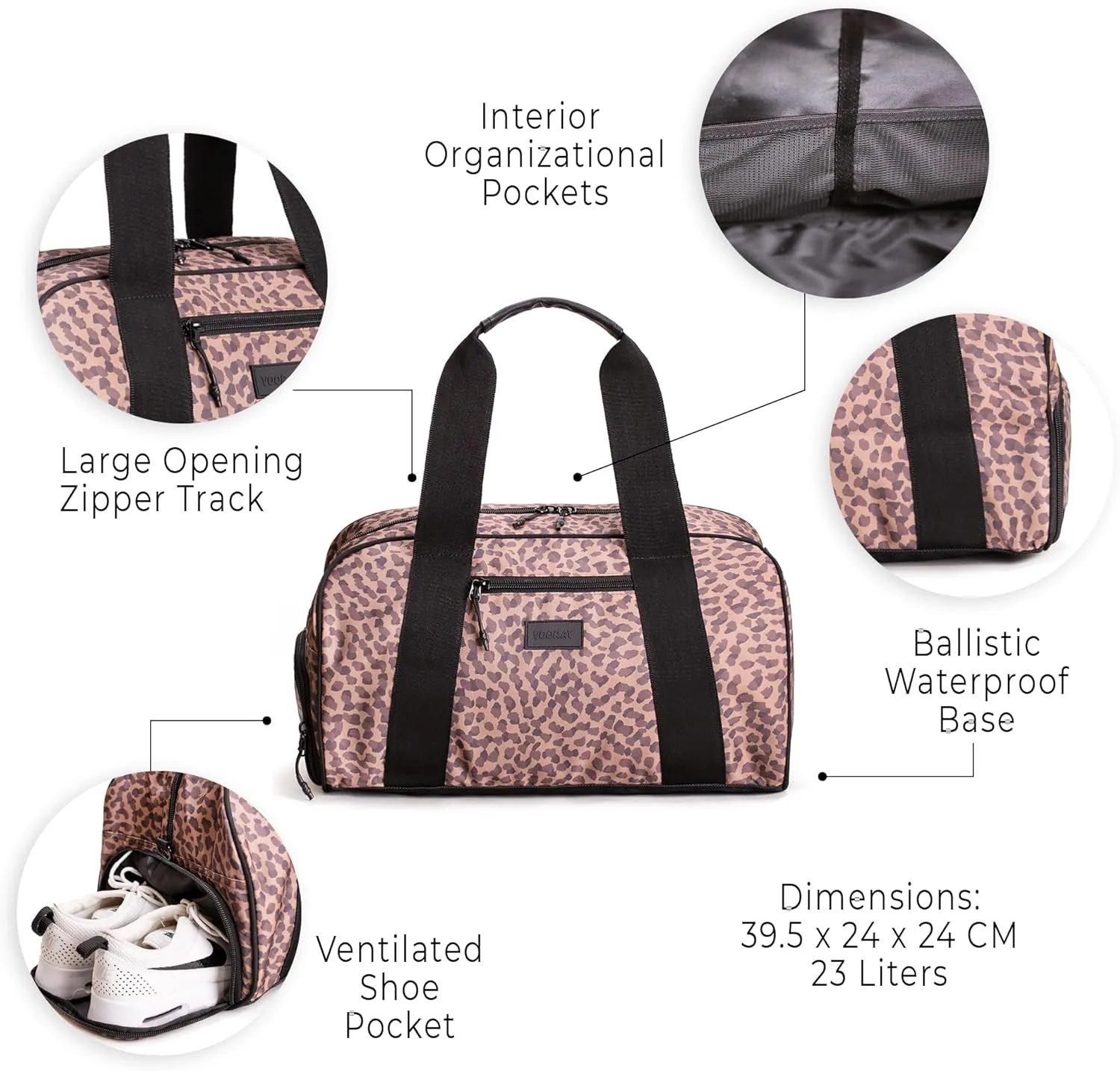 Vooray Burner Gym Duffel Bag, Gym Bag for Women and Men with Shoe Compartment, Weekender, Overnight & Travel Duffel for Sports and Workout