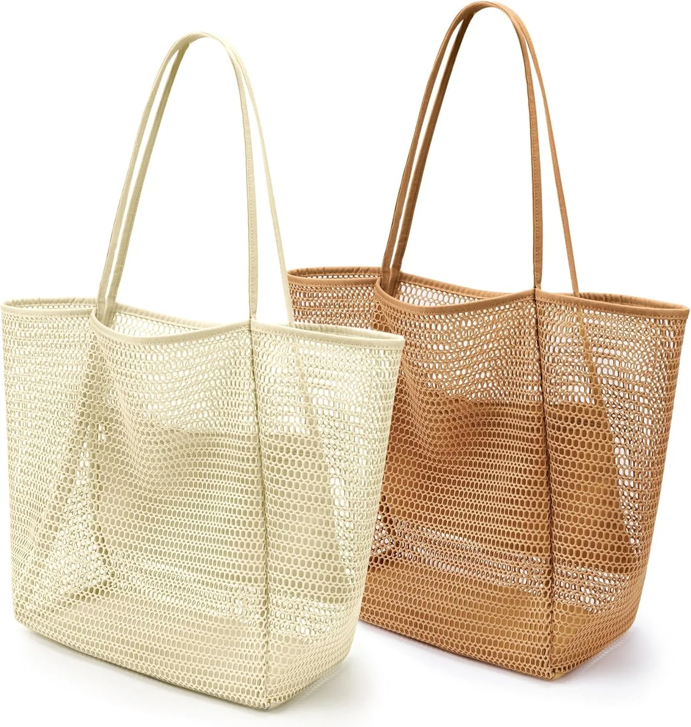 VOROLO Mesh Tote Beach Bag,Women Fairycore Hobo Bag,Shoulder Bag,Soft Summer Casual Crochet Bags