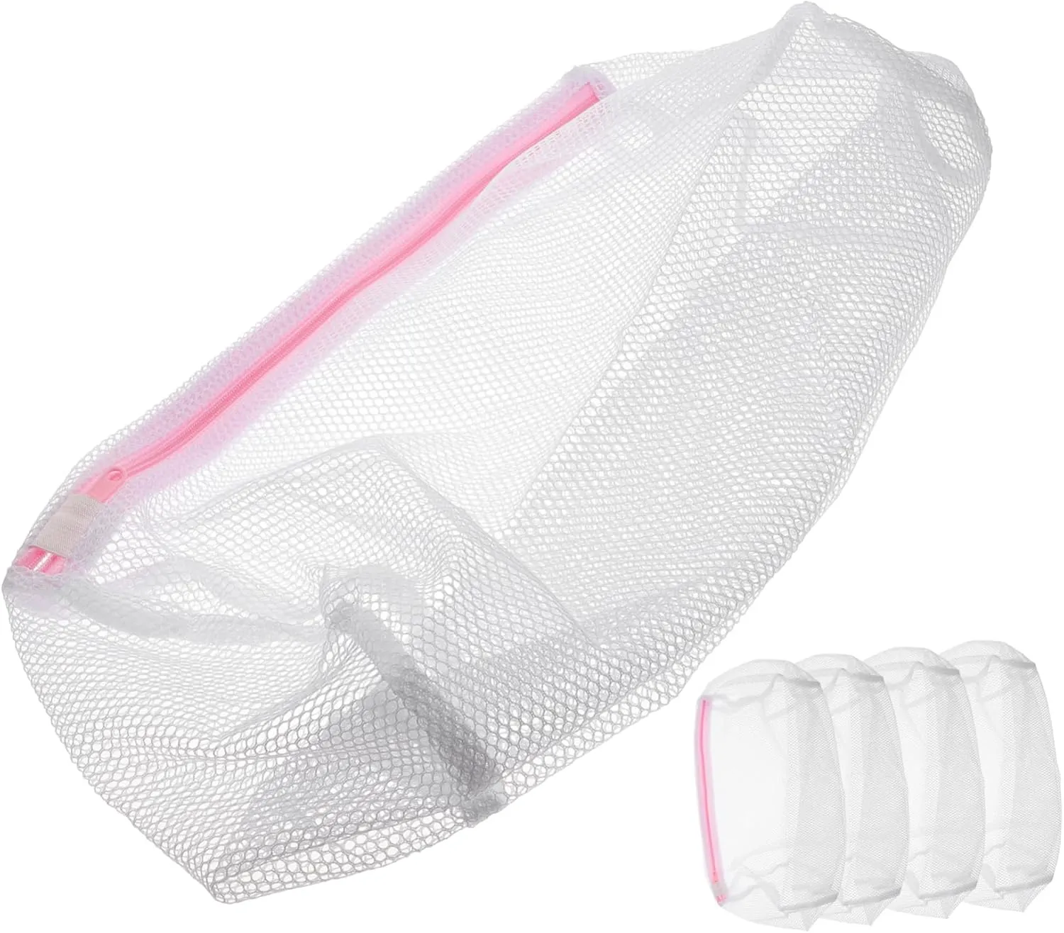 VOSAREA 5Pcs Cylinder Shaped Fine Mesh Laundry Bags Washing Machine Bags for for Travel Storage Easy to Clean Maintain