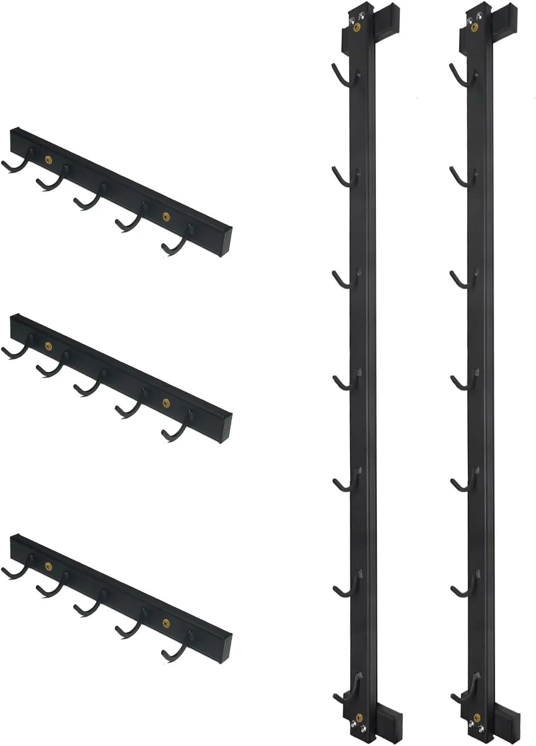Wall Mounted Lat Pull Down Bar Organizer with Hooks, Home Gym Storage Rack for Lat Pulldown Attachments, Cable Attachments Rack for Gym Accessories