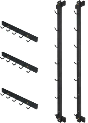 Wall Mounted Lat Pull Down Bar Organizer with Hooks, Home Gym Storage Rack for Lat Pulldown Attachments, Cable Attachments Rack for Gym Accessories