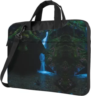 Waterfall Cliff Printed Laptop Bag Tote Shoulder Briefcase Messenger Bag For Unisex Business Office Work Bag