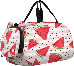 Watermelon Youth Sports & Travel Duffle Bag with Shoe Compartment,Waterproof Gym Bag for Girls and Boys (Overnight Essentials Organizer)