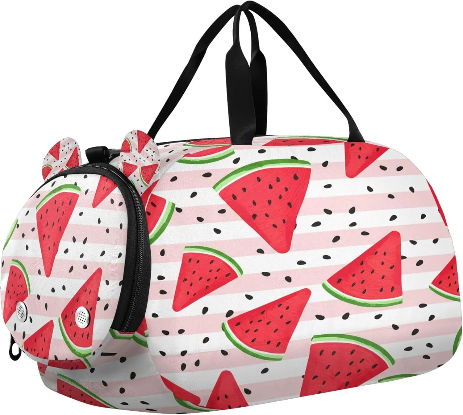 Watermelon Youth Sports & Travel Duffle Bag with Shoe Compartment,Waterproof Gym Bag for Girls and Boys (Overnight Essentials Organizer)