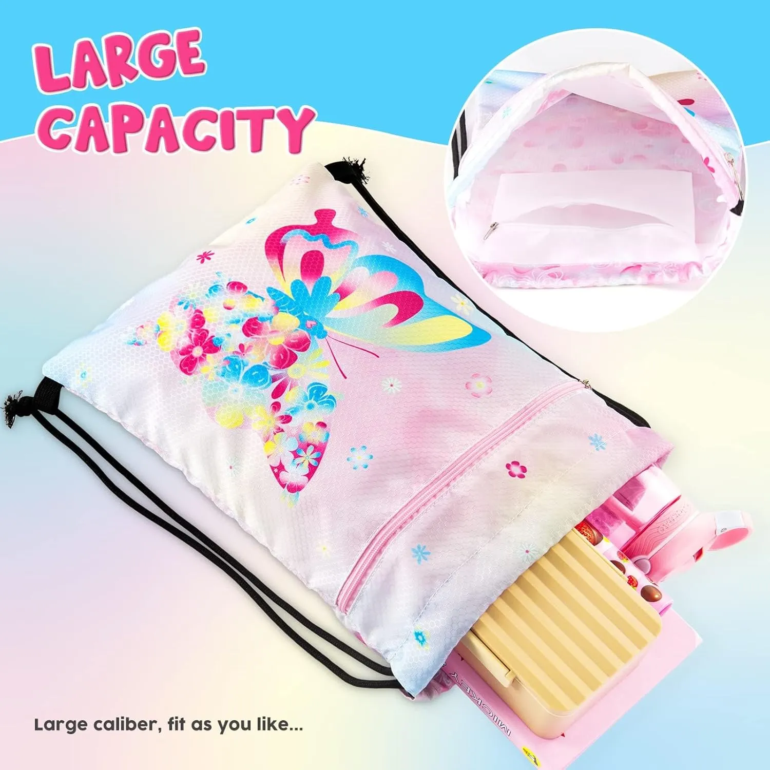 WAWSAM Drawstring Backpack - Drawstring Bags for Kids Swim Bag for Beach