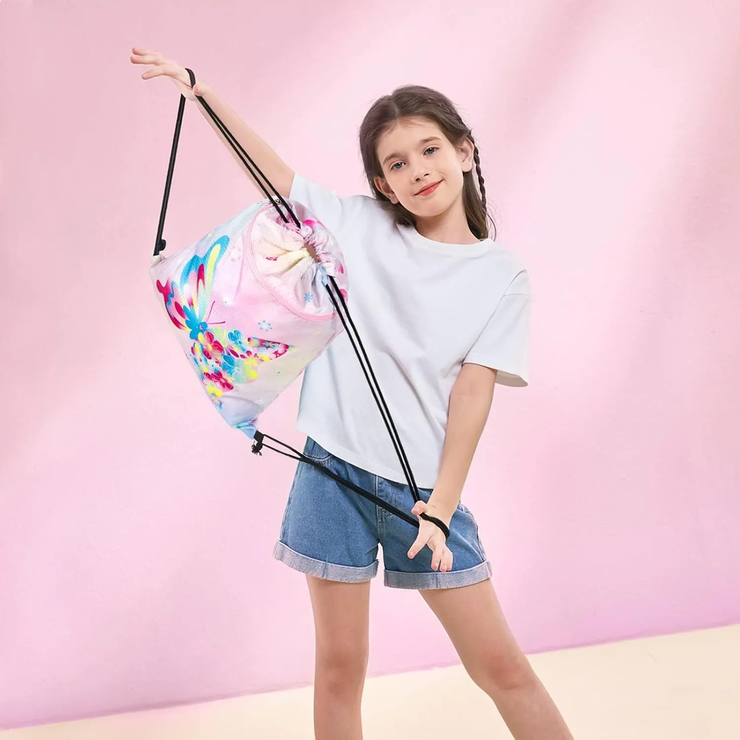 WAWSAM Drawstring Backpack - Drawstring Bags for Kids Swim Bag for Beach