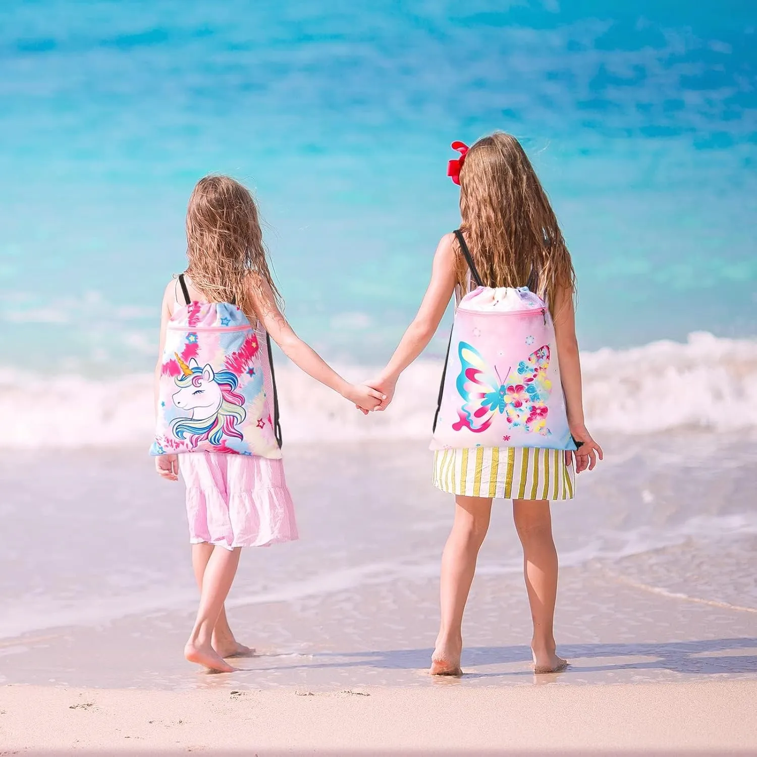 WAWSAM Drawstring Backpack - Drawstring Bags for Kids Swim Bag for Beach