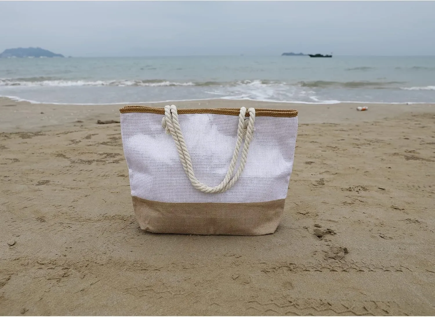 We We Large Beach Tote bag for Women Canvas Straw Tavel Tote Bag Waterproof Shoulder Bag Handbag for Gym Swim