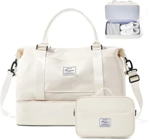Weekender Bags for Women,Personal Item Travel Bag with Shoes Compartment,Overnight Travel Duffel Bag