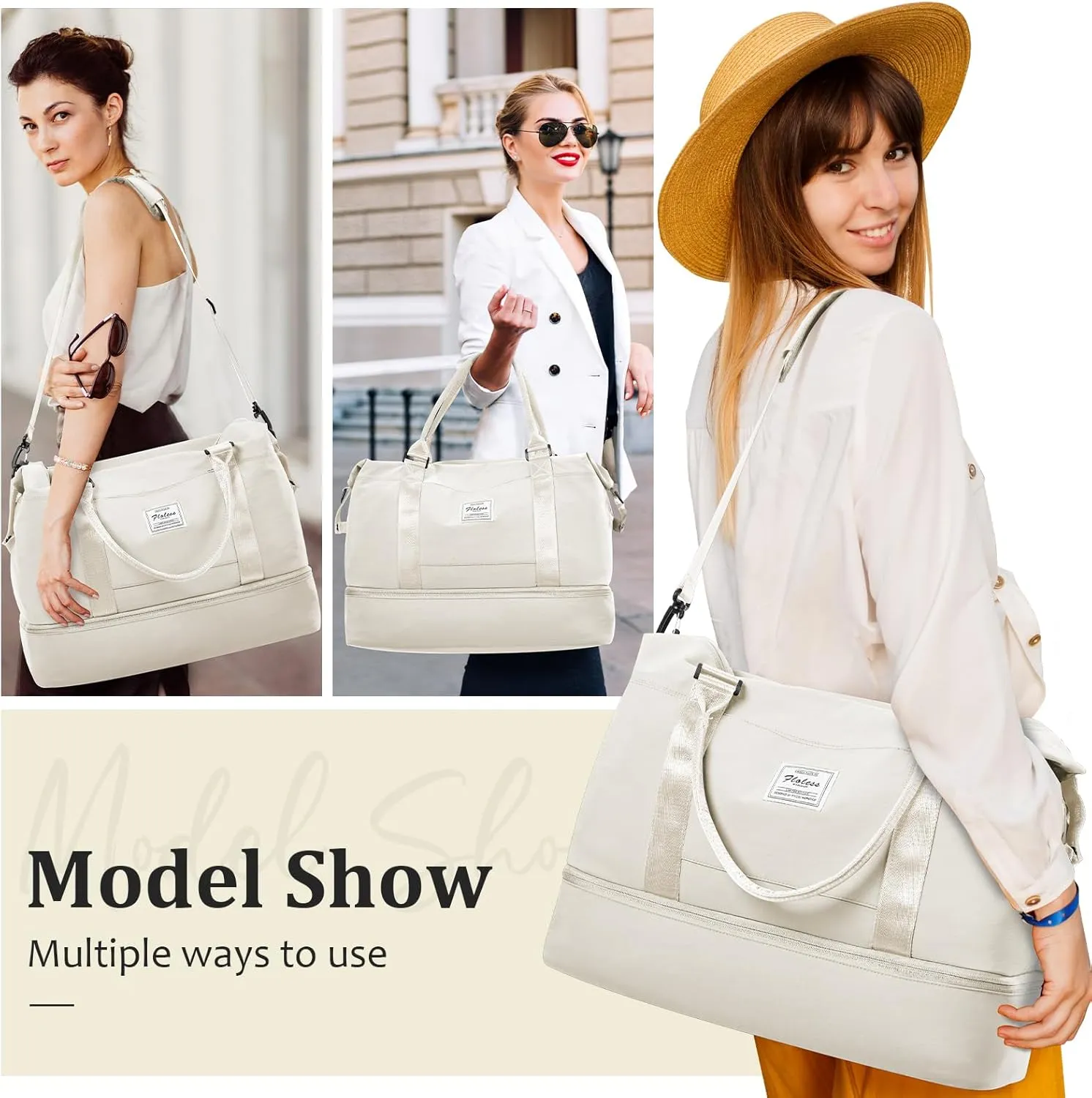 Weekender Bags for Women,Personal Item Travel Bag with Shoes Compartment,Overnight Travel Duffel Bag