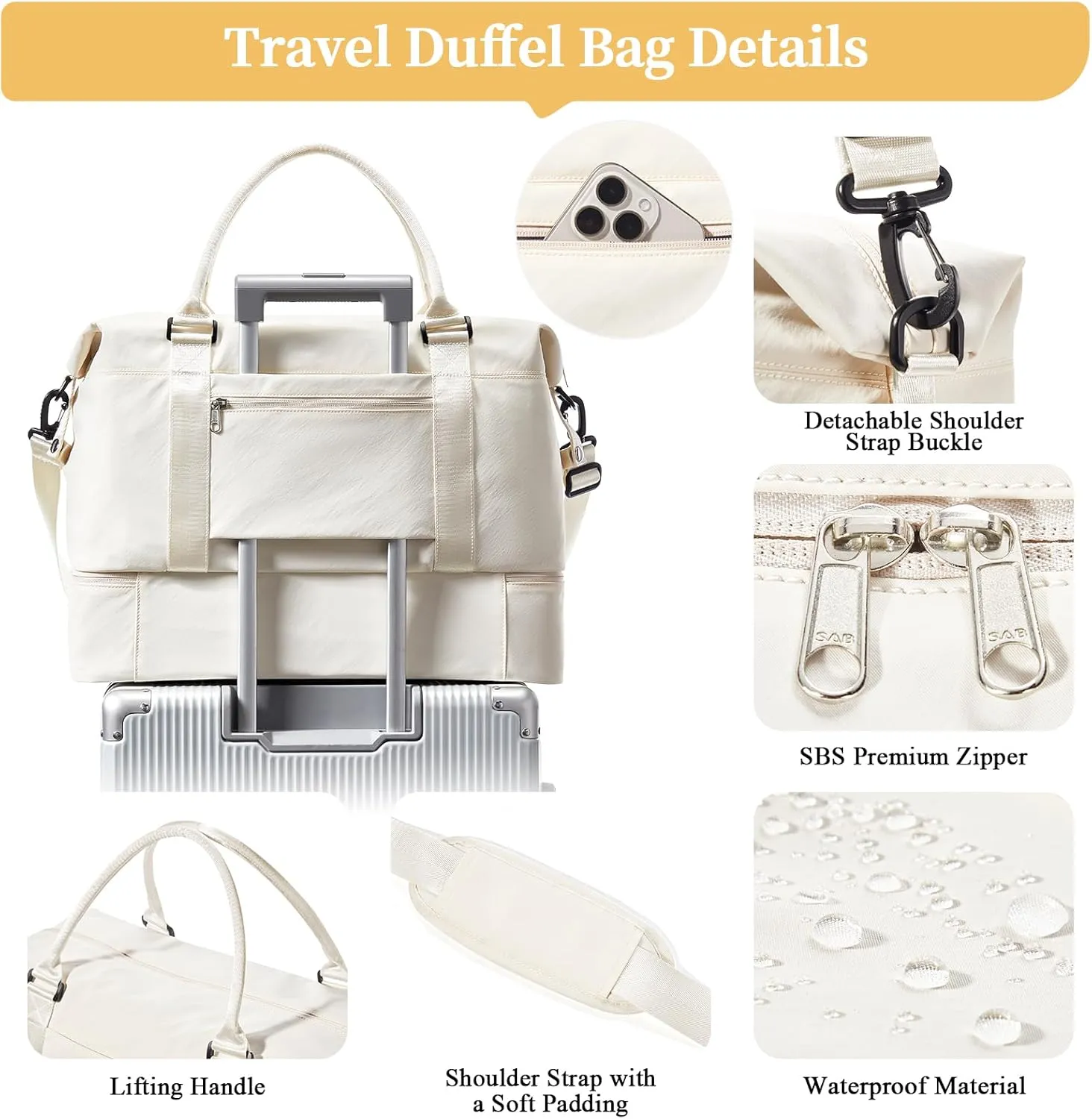Weekender Bags for Women,Personal Item Travel Bag with Shoes Compartment,Overnight Travel Duffel Bag