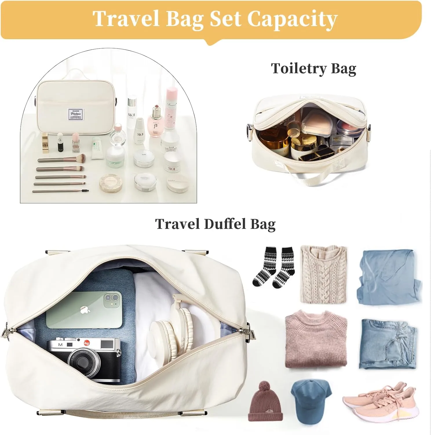 Weekender Bags for Women,Personal Item Travel Bag with Shoes Compartment,Overnight Travel Duffel Bag