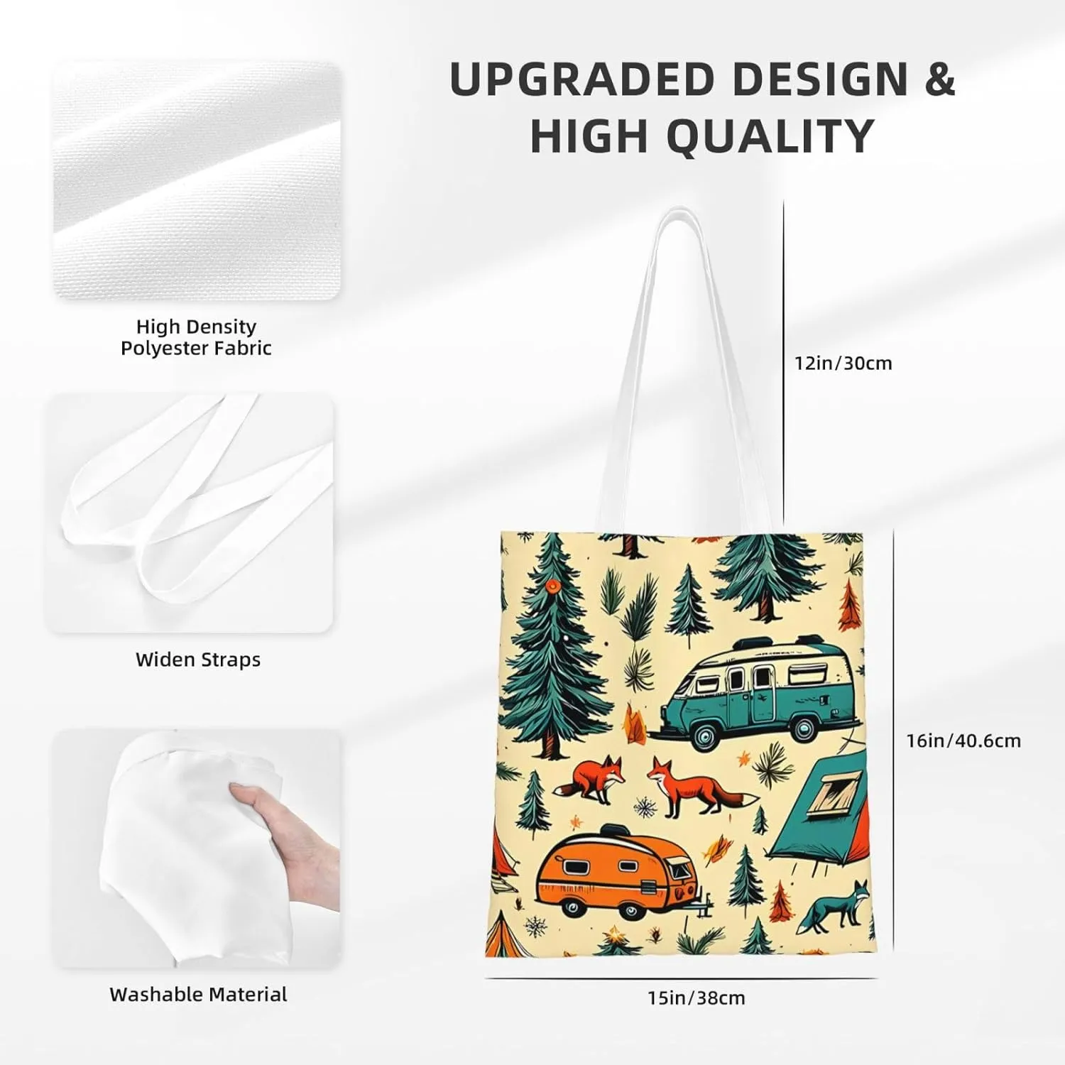 Welcome to Campite Canvas Tote Bag for Women Reusable Grocery Shoulder Bags Shopping Handbags