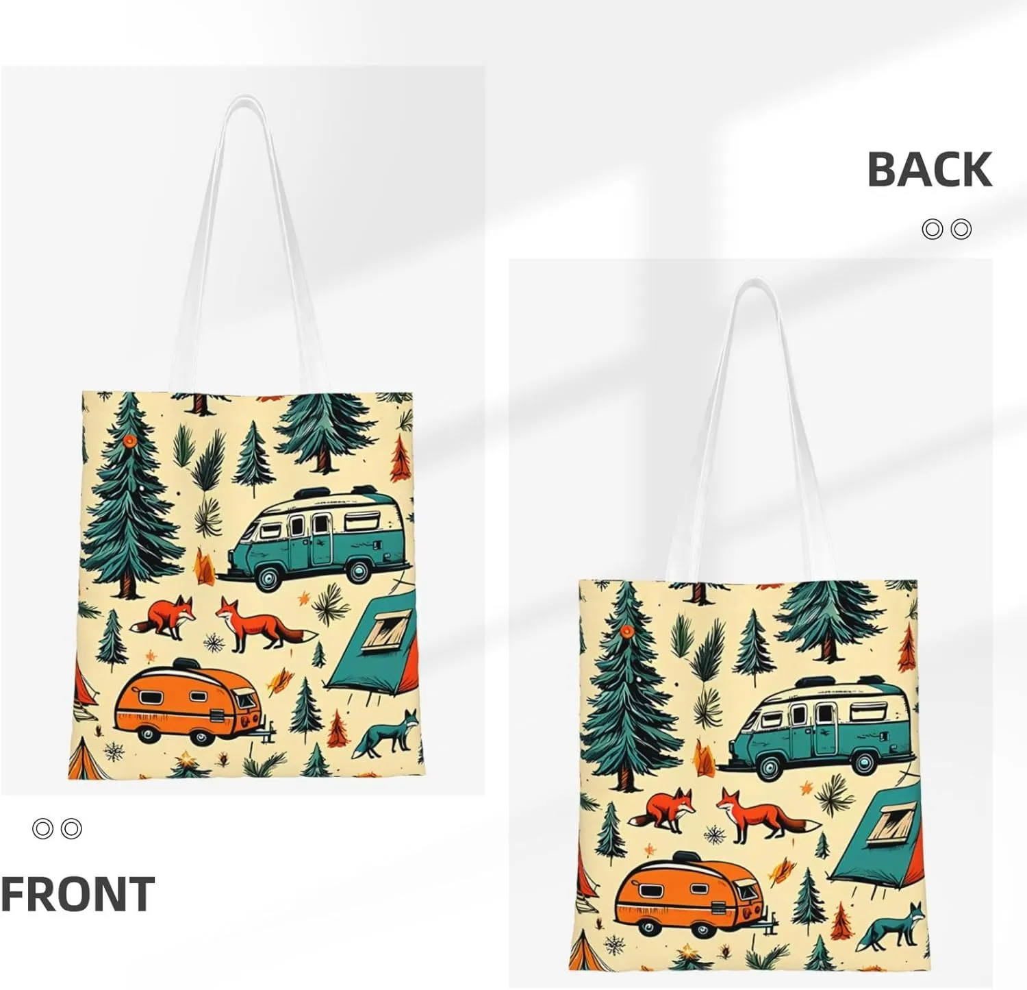 Welcome to Campite Canvas Tote Bag for Women Reusable Grocery Shoulder Bags Shopping Handbags