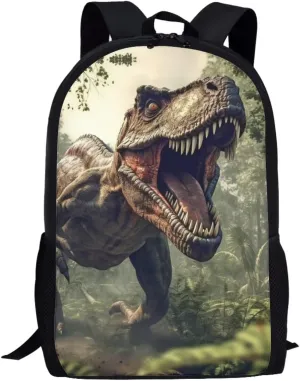 WELLFLYHOM Boys Dino Backpack for Elementary School Bookbag 4-6 8-10 14-16 Kids Child School Bag Middle High School Back Packs Heavy Duty Knapsack Travel Bags Back to School Supplies