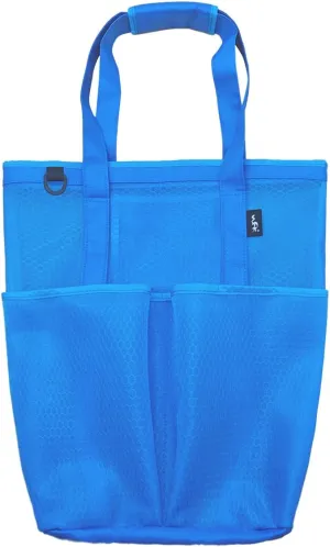 WFK Solid Mesh Beach Bag with Zipper, 6 Pockets, Waterproof, Sandproof, Perfect for Beach, Pool, Gym, Travel and Shopping