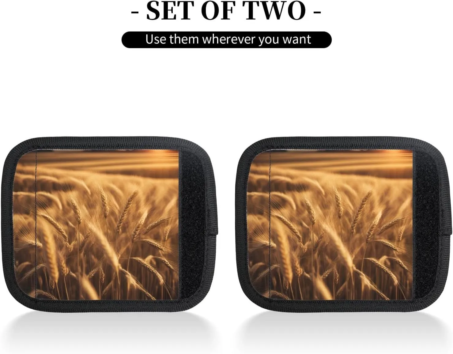 Wheat Field Luggage Handle Wraps Soft Neoprene Grip Handle Cover Detachable Luggage Identifier for Luggage